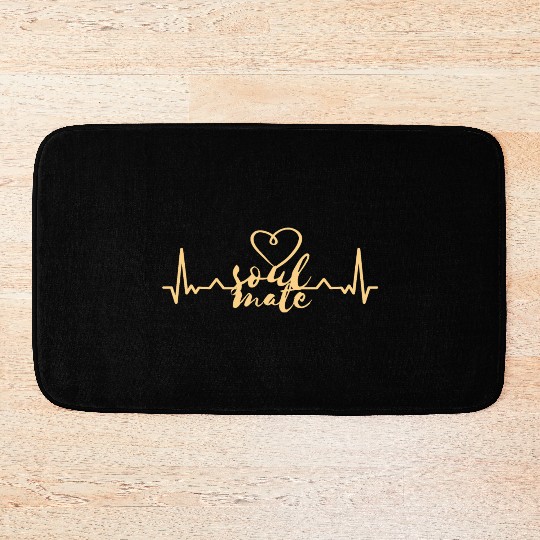 Soulmate Valentinsday heartbeat Bath Mats