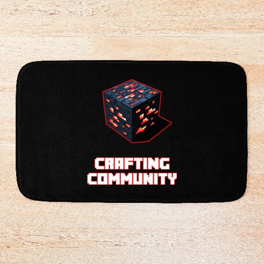 Crafting Community white & red Bath Mats