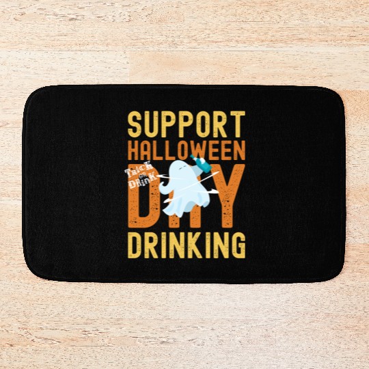 Support Halloween Day Drinking | Drunk Ghost Bath Mats