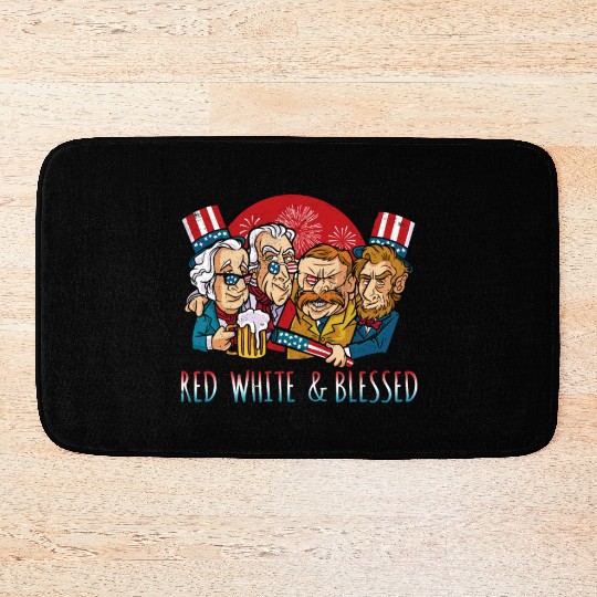 Blessed America American President USA 4th Of July Bath Mats