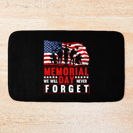 Memorial Day American Flag Soldiers Patriotic US Bath Mats