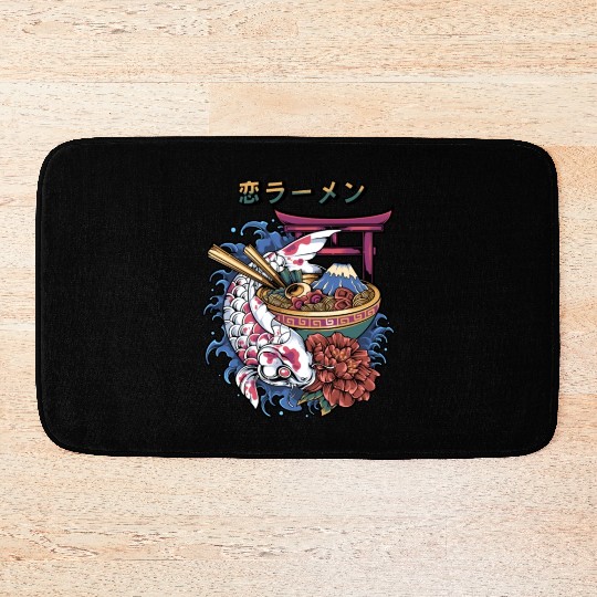 koi fish ramen Bath Mats