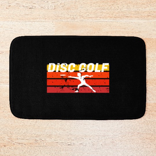 Disc Golf Vintage Bath Mats Funny Frolf Distressed