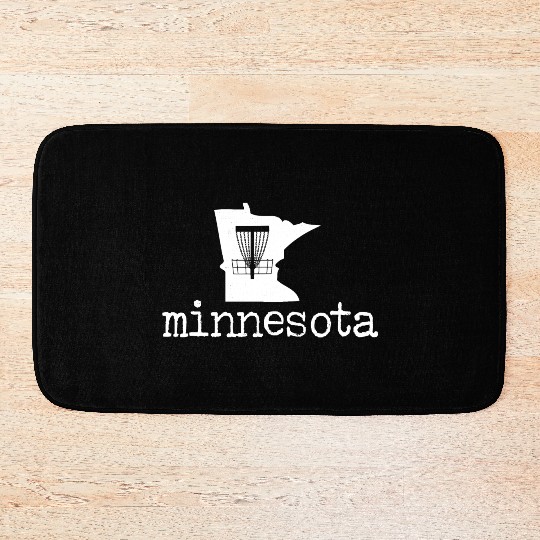 State of Minnesota Disc Golf Bath Mats Golfer Golfing