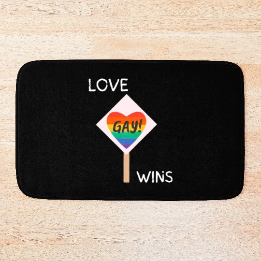 Love gay wins lgbt community Bath Mats