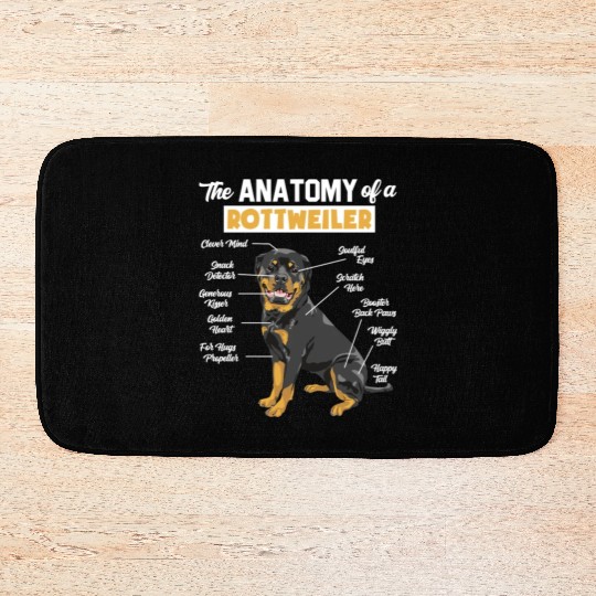 Rottweiler The Anatomy Of A Rottweiler Dog Lover Bath Mats