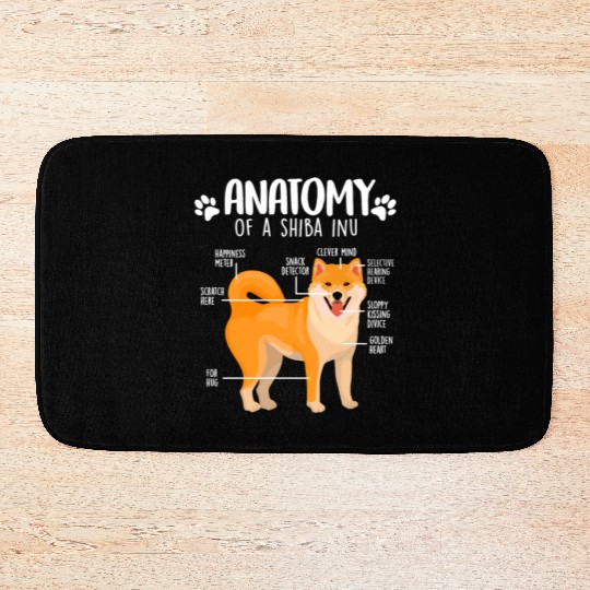 Shiba Inu Funny Anatomy Shiba Inu Dog Lover Bath Mats