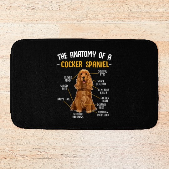 Funny Anatomy Of A Cocker Spaniel Dog Lover Bath Mats