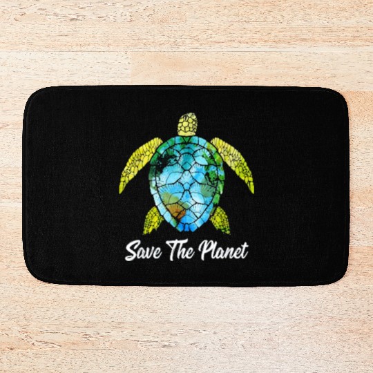 Save The Planet Earth Day Save Turtles Sea Life Bath Mats