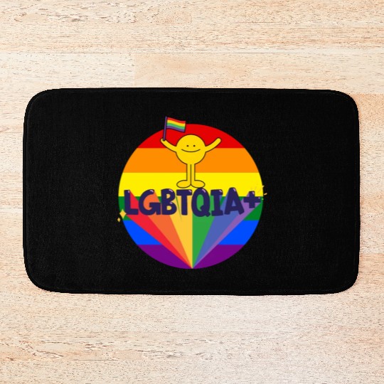 LGBTQIA flag color - Pride quote lgbt community Bath Mats