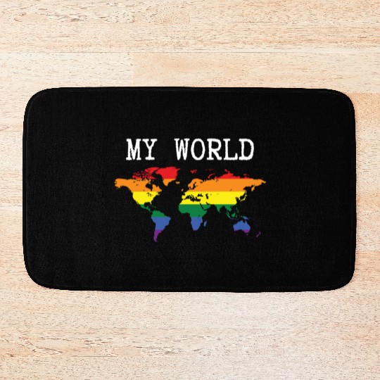 my world - lgbt community Bath Mats