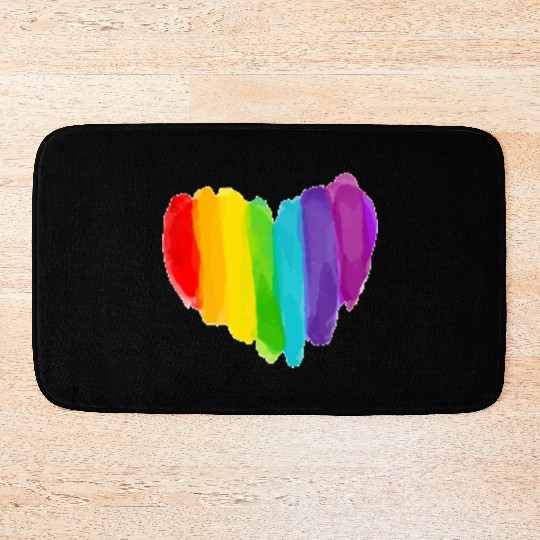 Pride Rainbow Heart Bath Mats