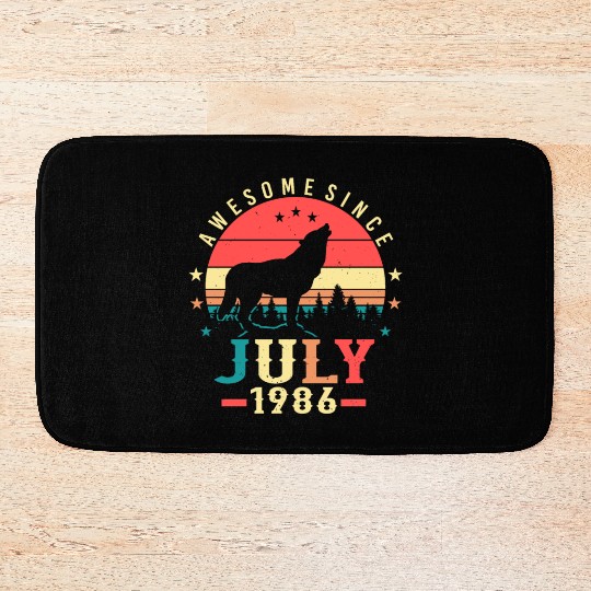 Birthday Greeting For July 1986 Bath Mats