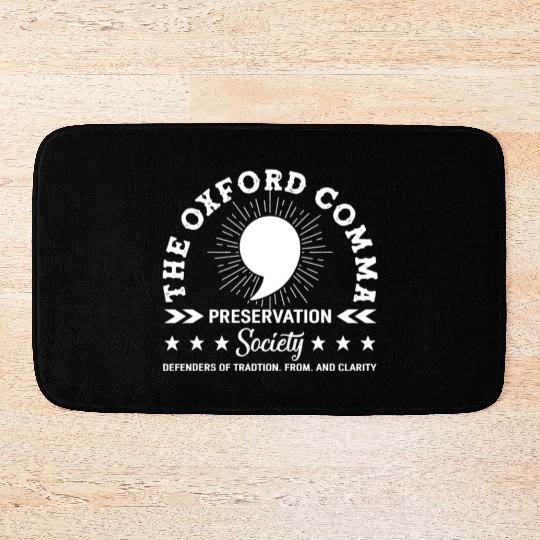 The Oxford Comma Appreciation Society Bath Mats