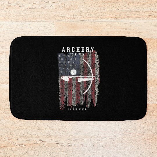 Archery Team USA Vintage American Flag Compound Bath Mats