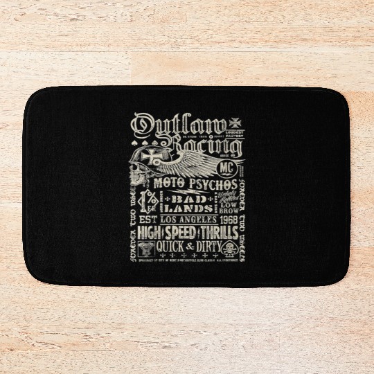 Womens Outlaw Racing Moto Psychos Skull Biker Bath Mats