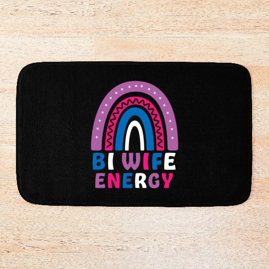 Bi Wife Energy Gay Pride Lesbian LGBT Rainbow Bath Mats