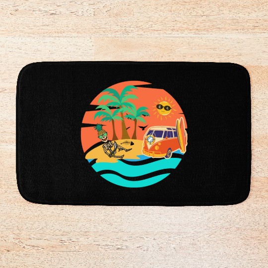 Road trip skeleton Bath Mats