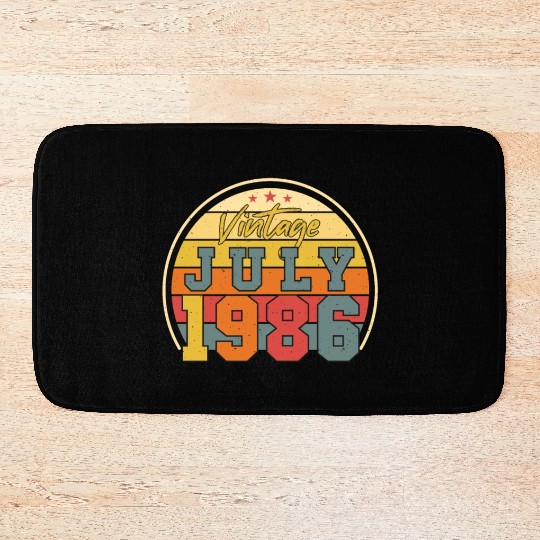 Birthday Greeting July 1986 Bath Mats