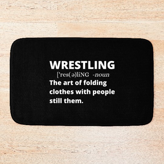 Wrestling Definition Noun Sports Typography Funny Bath Mats