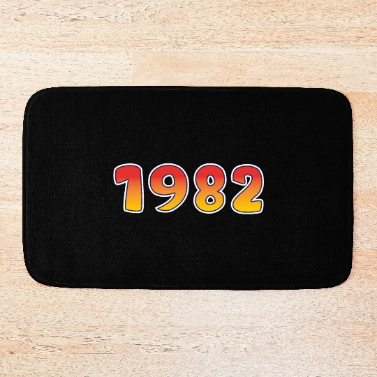 1982 Happiness Year In Orange - Yellow Design Bath Mats