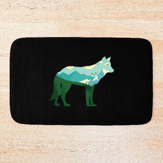 Mountain Wolf Bath Mats