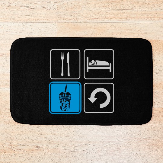 Boba Tea Repeat daily Bath Mats