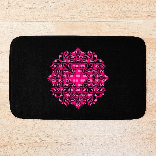 Dual pink shades flower design Bath Mats