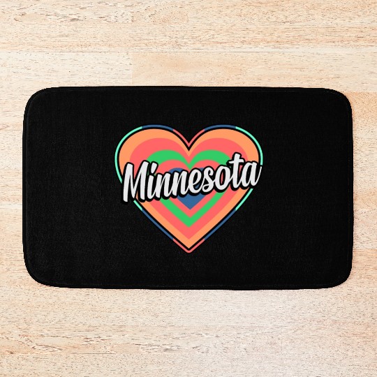 Minnesota Colorful Heart Gift Bath Mats