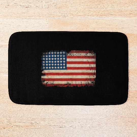 American Flag USA Patriotic US stars stripes Bath Mats