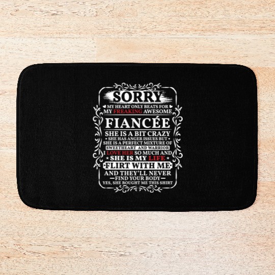 Funny My Heart Only Beating For My Fiance Bath Mats