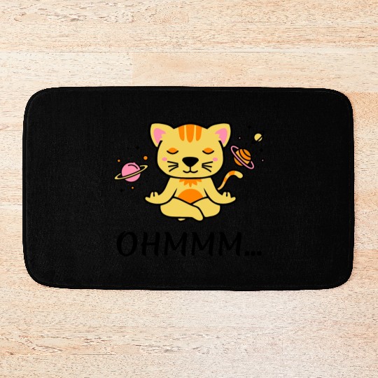 zen yoga cat space meditation sport training Bath Mats