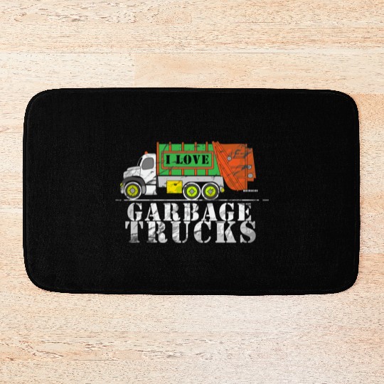 I Love Garbage Trucks Bath Mats