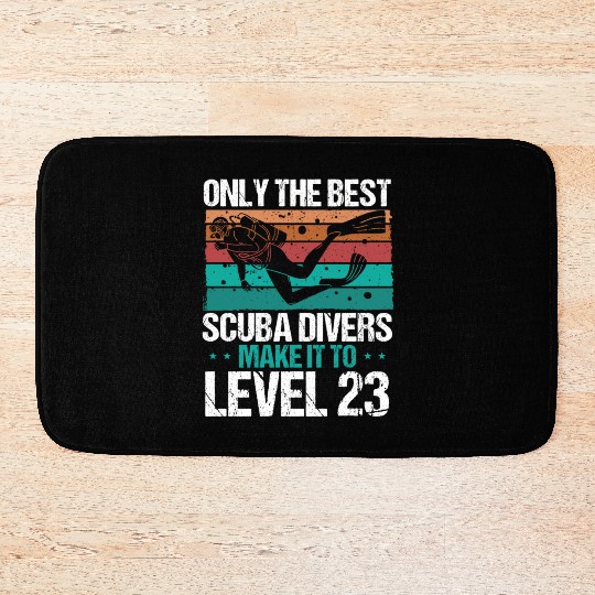 23 Scuba Diving Level 23 Year Diver Snorkeling Bath Mats