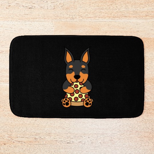 Doberman Pizza Lover Bath Mats
