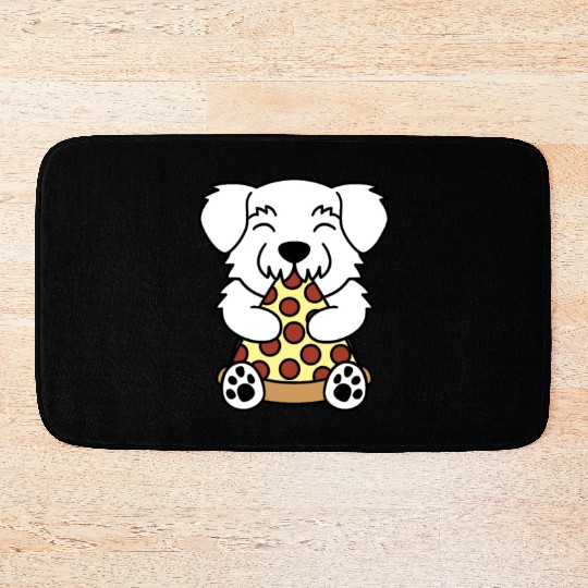 Maltese Pizza Lover Bath Mats