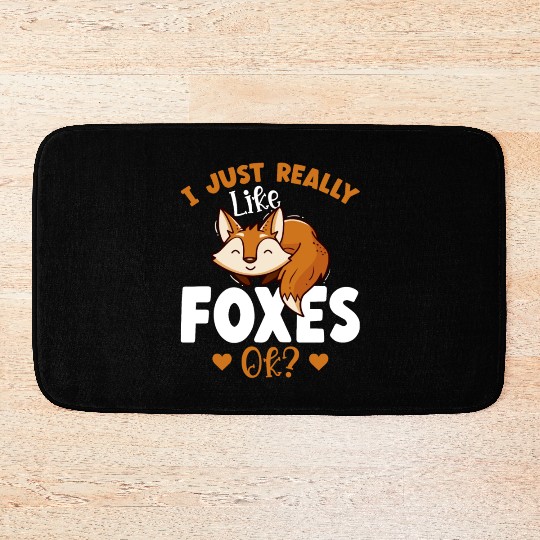 Cute Fox Girls Women Fox Lover Bath Mats