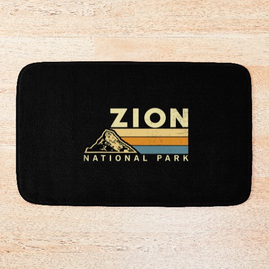 Retro Zion National Park US Vintage Utah Adventure Bath Mats