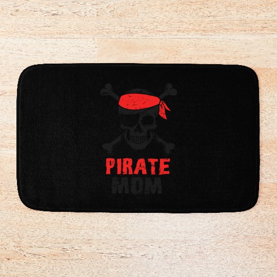 Pirate Mom Mother's Day Bone Skull Mommy Mama Gift Bath Mats