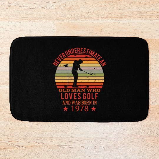 Golfing Golfplayers Vintage 1978 Birthday Bath Mats