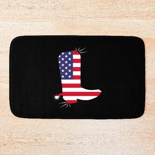 American Flag Cowboy Boot Stars And Stripes Bath Mats