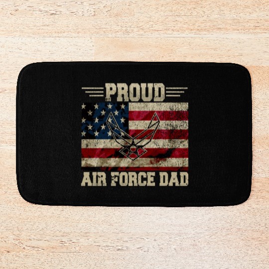 Proud Air Force Dad Veteran Us Flag Bath Mats