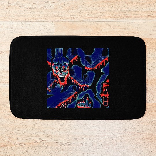 dia de los muertos, Skull Labyrinth, Halloween, Bath Mats
