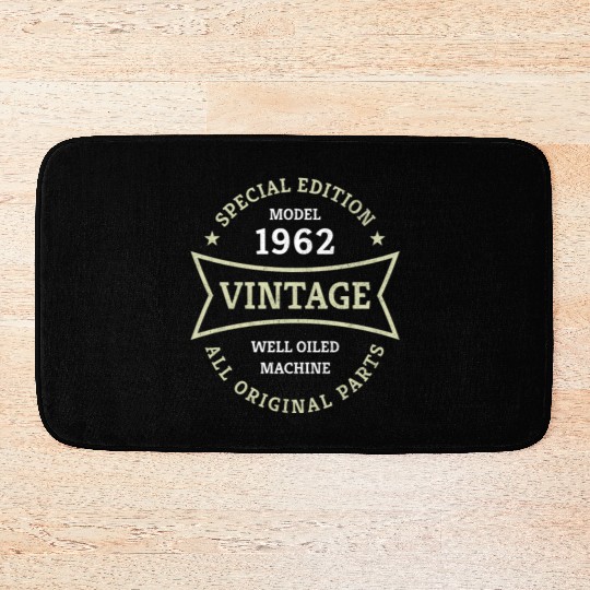 Born 1962 Vintage 60 Year Old 60th Birthday Gifts Bath Mats