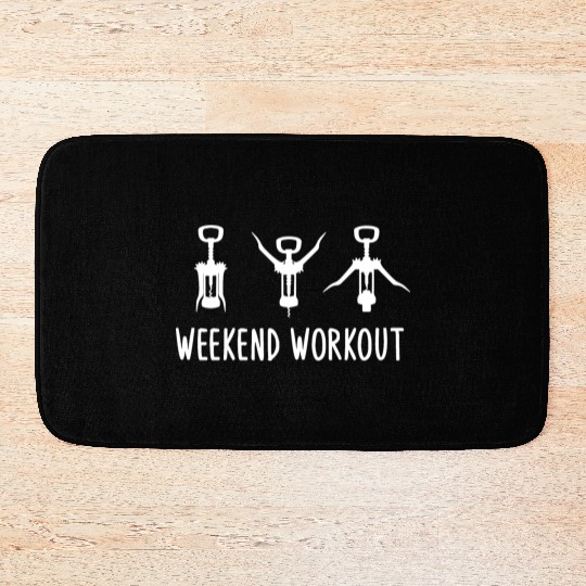 Weekend Workout Wine Corkscrew, Wine Lover Tasting Bath Mats