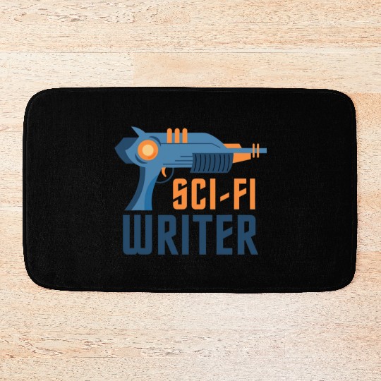 Sci Fi Writer Laser Gun Science Fiction Author Bath Mats