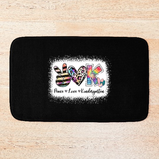 Grade Teacher Peace Love Kindergarten Team Kinder Bath Mats