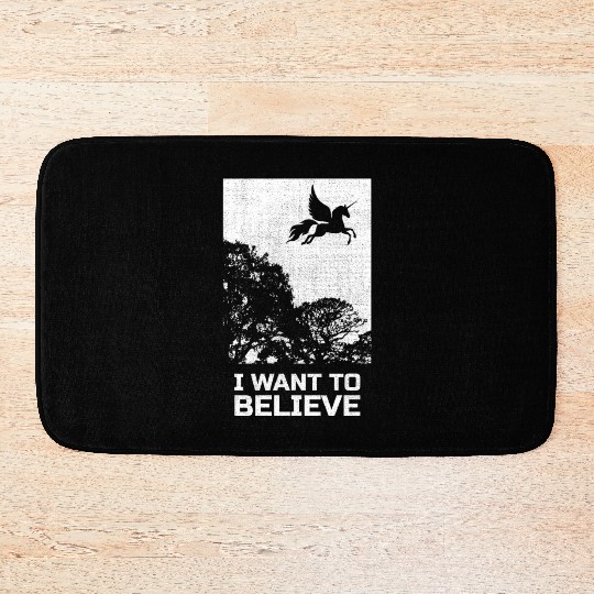 Unicorn "I Want To Believe" UAP Outfit Alien Ufo Bath Mats