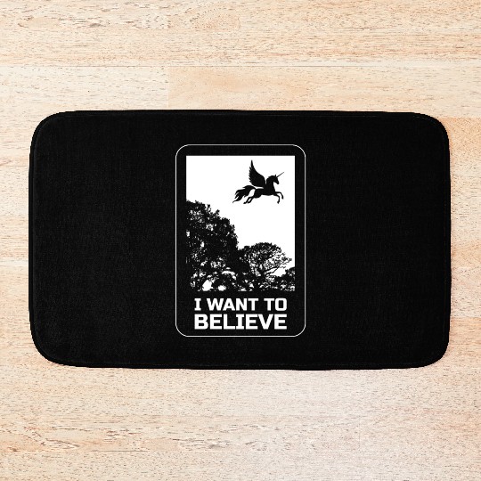 Unicorn "I Want To Believe" UAP Outfit Alien Ufo Bath Mats