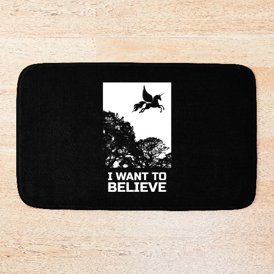 Unicorn I Want To Believe UAP Outfit Alien Ufo Bath Mats